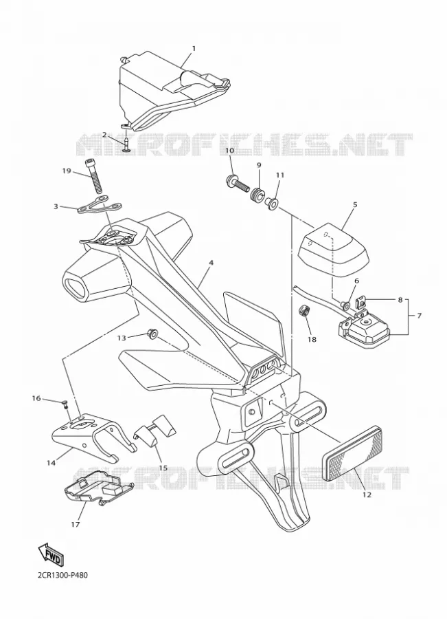 TAIL LIGHT Yamaha MOTO 1000 2016 R1  YZF-R1