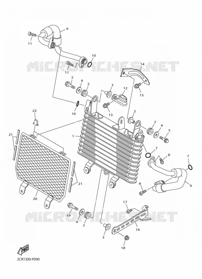 OIL COOLER Yamaha MOTO 1000 2016 R1  YZF-R1