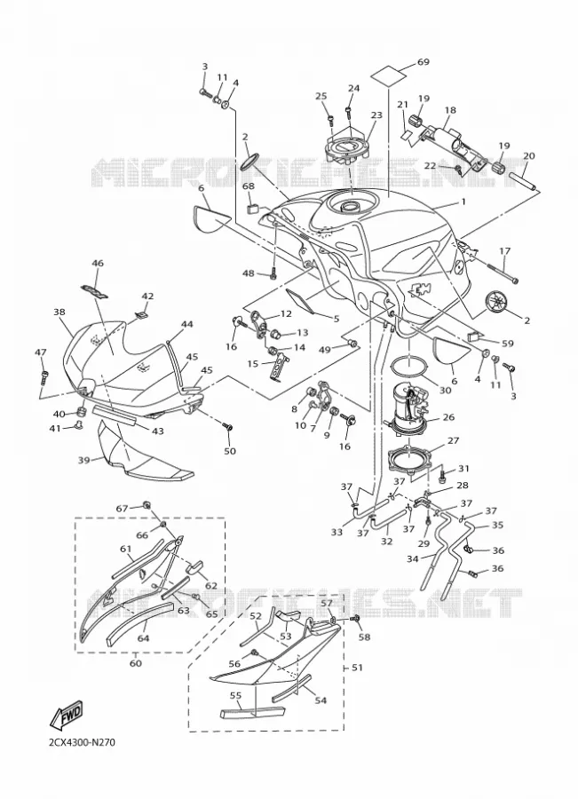 FUEL TANK Yamaha MOTO 600 2016 R6  YZF-R6