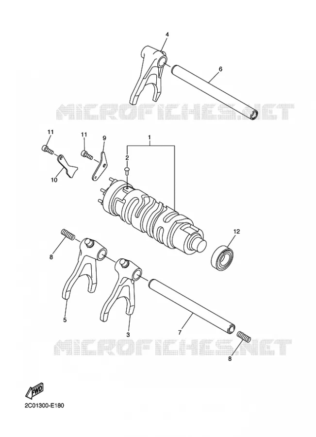 GEAR SHIFT SELECTOR DRUM / FORKS Yamaha MOTO 600 2016 R6  YZF-R6