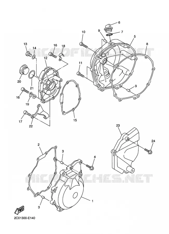 COVER - ENGINE 1 Yamaha MOTO 600 2016 R6  YZF-R6