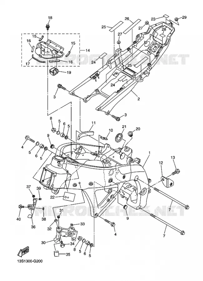 FRAME Yamaha MOTO 600 2016 R6  YZF-R6