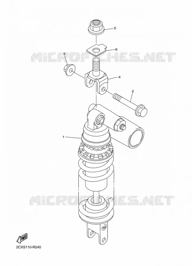 REAR SHOCK ABSORBER Yamaha MOTO 600 2016 R6  YZF-R6