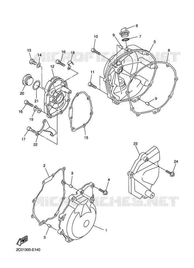 COVER - ENGINE 1 Yamaha MOTO 600 2016 R6  YZF-R6