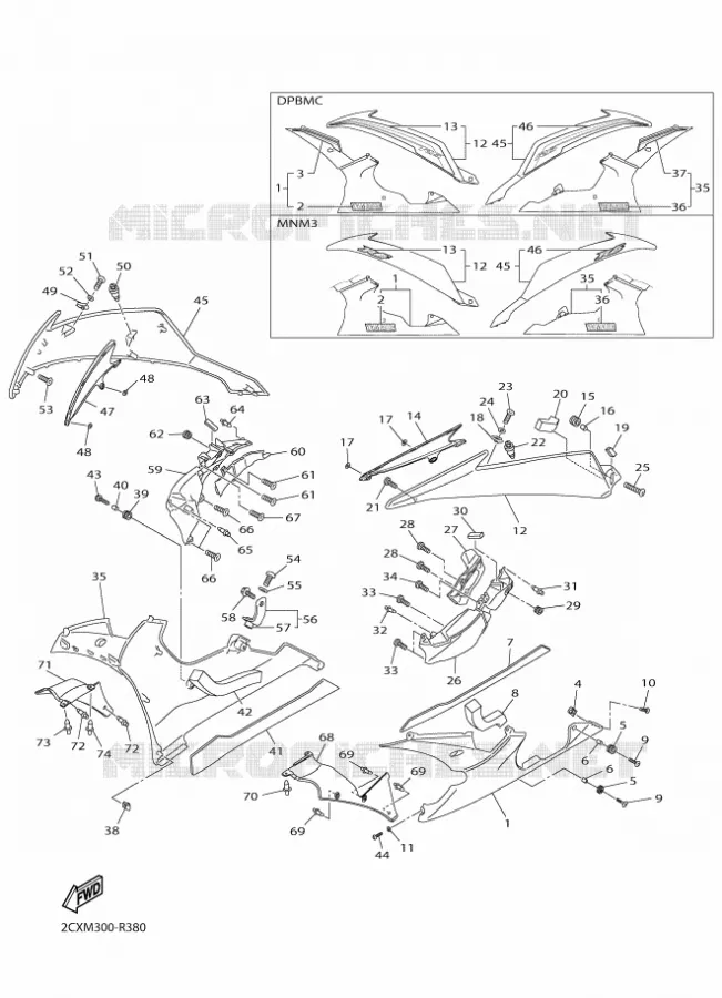 FAIRING 2 Yamaha MOTO 600 2016 R6  YZF-R6