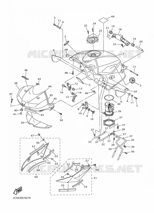 FUEL TANK Yamaha MOTO 600 2016 R6  YZF-R6
