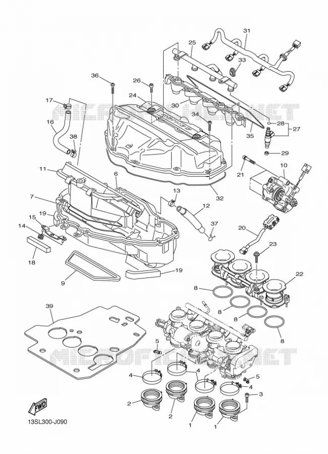 INTAKE Yamaha MOTO 600 2016 R6  YZF-R6