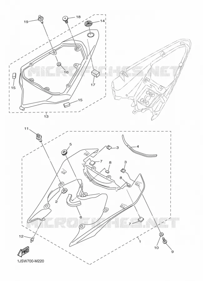 SIDE COVER Yamaha MOTO 600 2016 R6  YZF-R6
