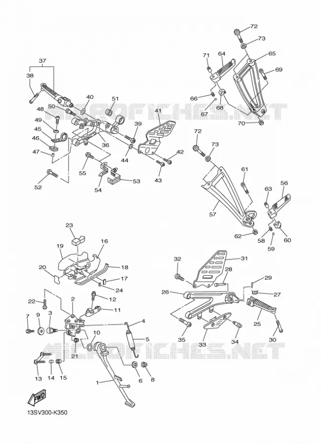 STAND / FOOTREST Yamaha MOTO 600 2016 R6  YZF-R6