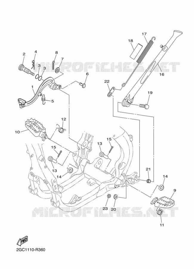 STAND / FOOTREST Yamaha MOTO 450 2017 WRF  WR450FH