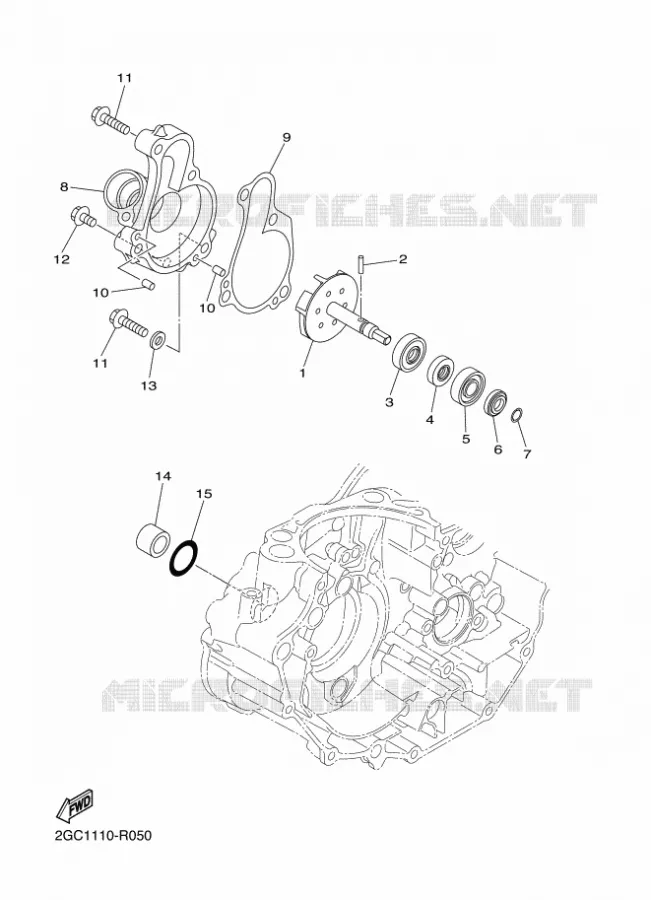 WATERPUMP / HOSES Yamaha MOTO 450 2017 WRF  WR450FH