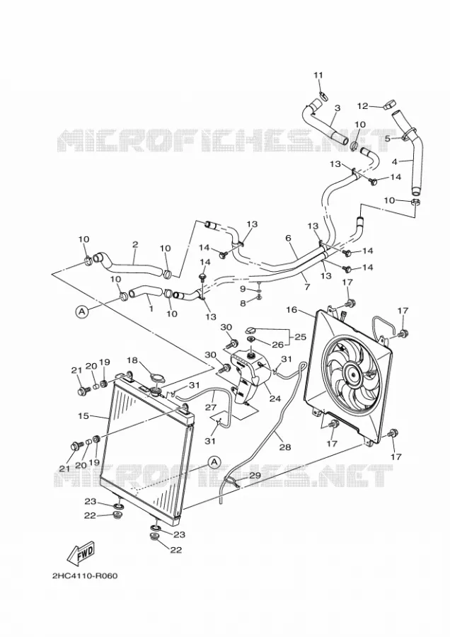 RADIATOR / HOSES Yamaha SIDE BY SIDE 1000 2016 YXZ  YXZ1000RSE