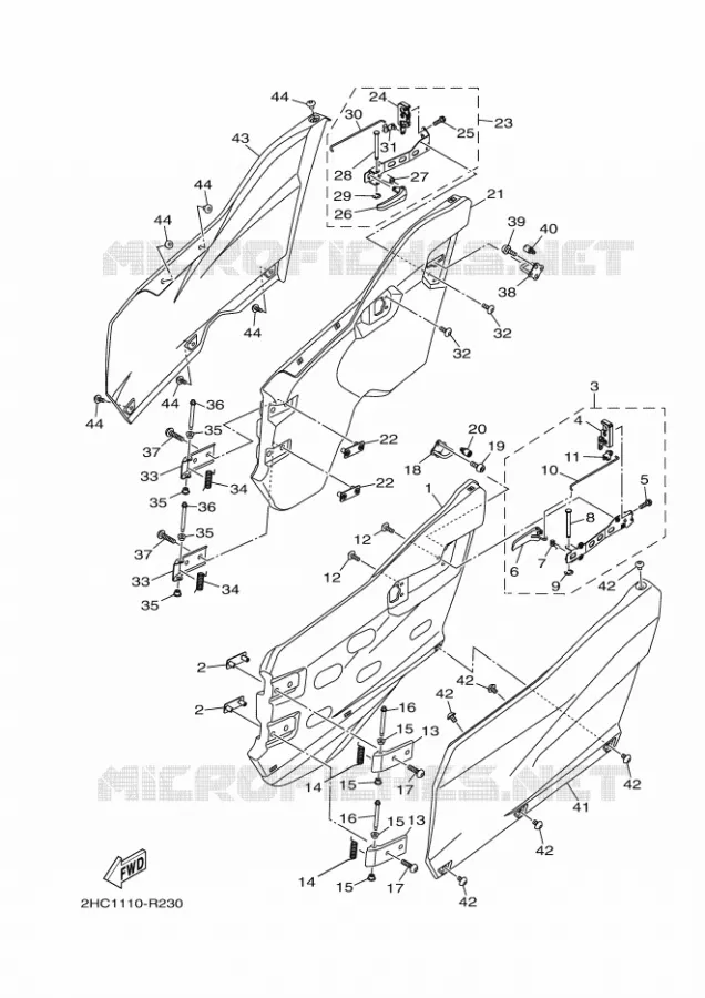 SIDE COVER 3 Yamaha SIDE BY SIDE 1000 2017 YXZ  YXZ1000R