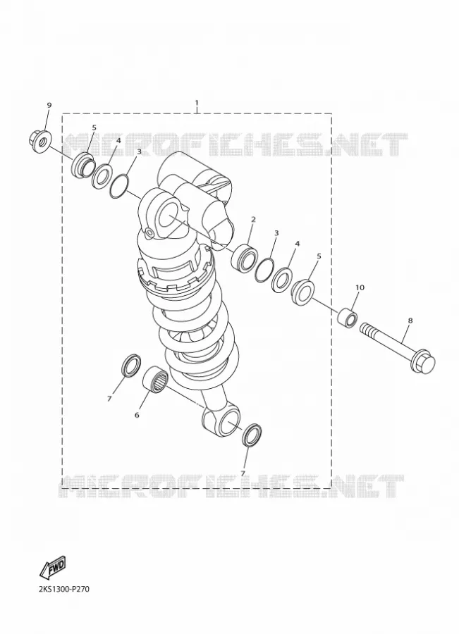 REAR SHOCK ABSORBER Yamaha MOTO 1000 2016 R1M  YZF-R1M