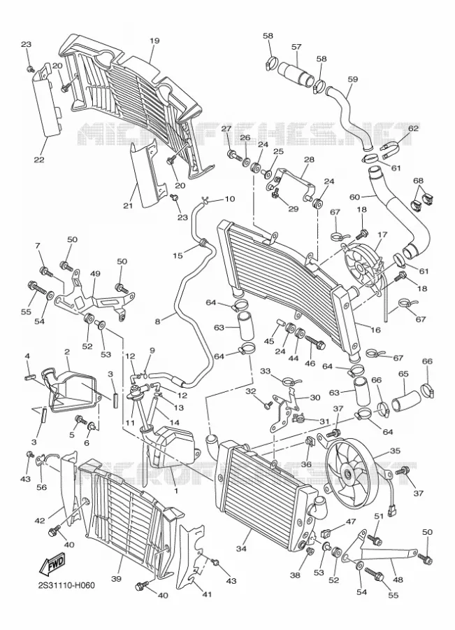 RADIATOR / HOSES Yamaha MOTO 1700 2009 VMAX  VMAX17