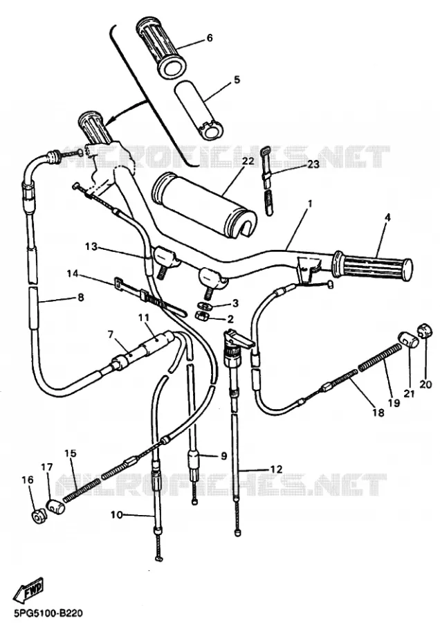 HANDLEBAR & CABLES Yamaha MOTO 50 2017 PW  PW50H2