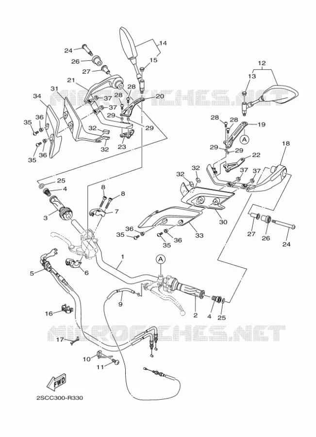 HANDLEBAR & CABLES Yamaha MOTO 900 2016 MT  MT09TRA