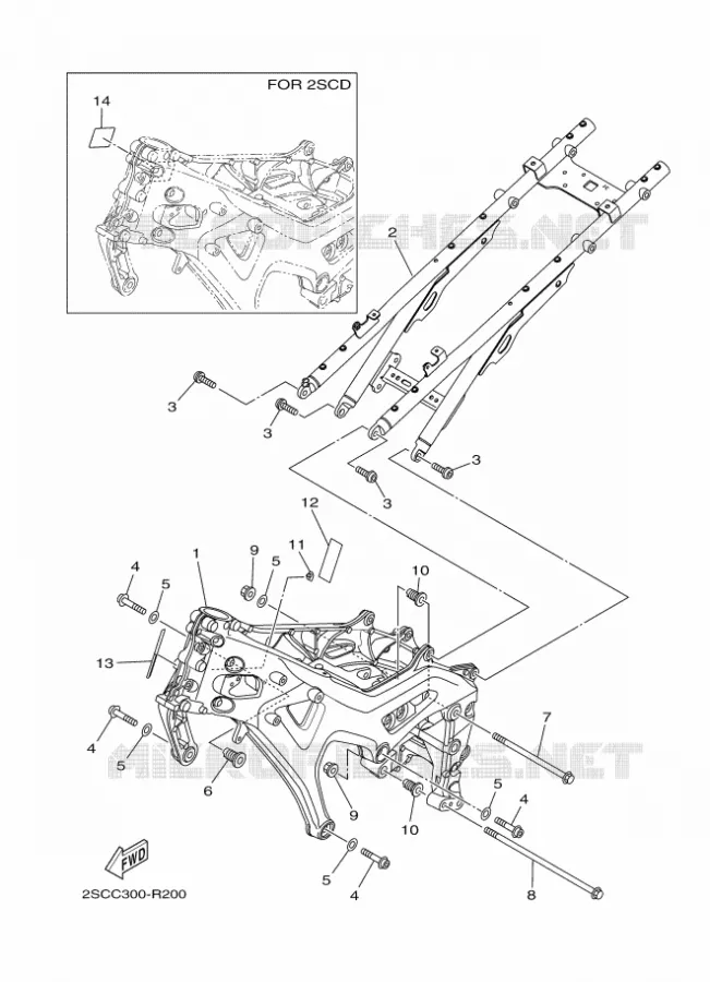 FRAME Yamaha MOTO 900 2016 MT  MT09TRA
