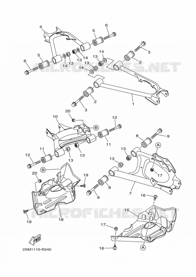SWINGARM Yamaha QUAD 700 2017 KODIAK  YFM700FWBD