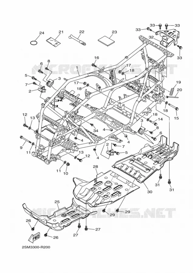 FRAME Yamaha QUAD 700 2017 KODIAK  YFM700FWBD