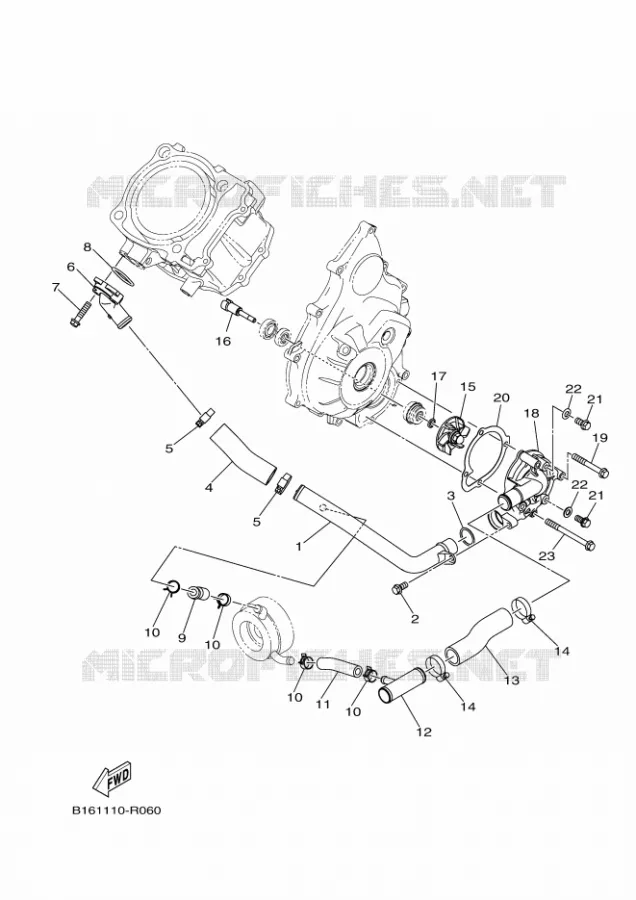 WATERPUMP / HOSES Yamaha QUAD 700 2017 KODIAK  YFM700FWBD