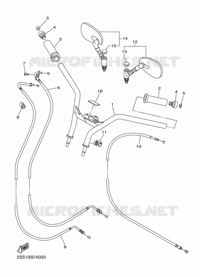 HANDLEBAR & CABLES Yamaha MOTO 1300 2016 XVS  XVS1300CU