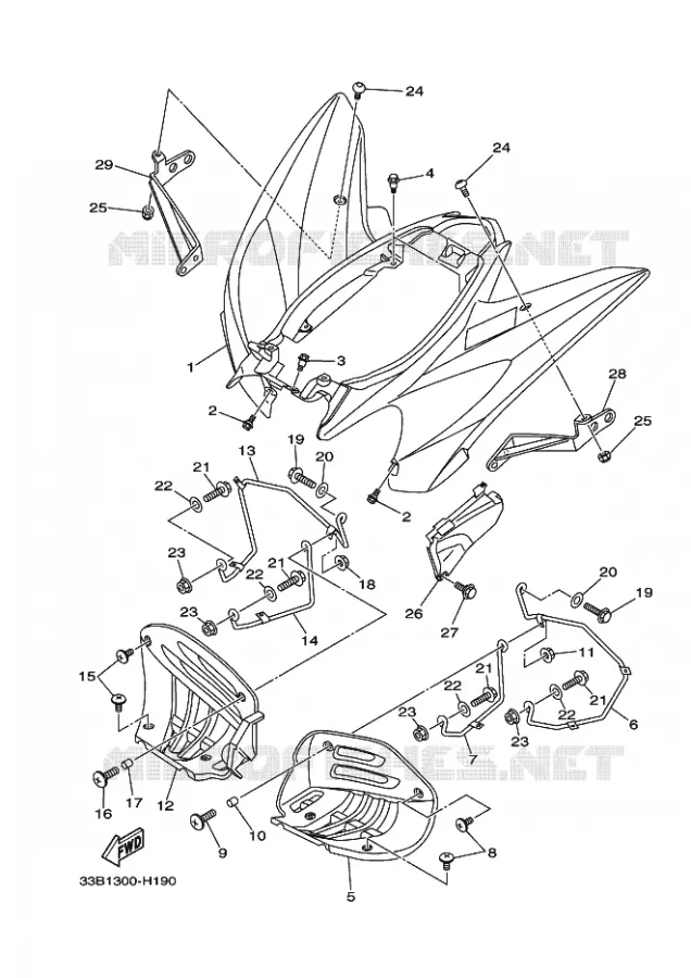 REAR FENDER Yamaha QUAD 250 2009 RAPTOR  YFM250R