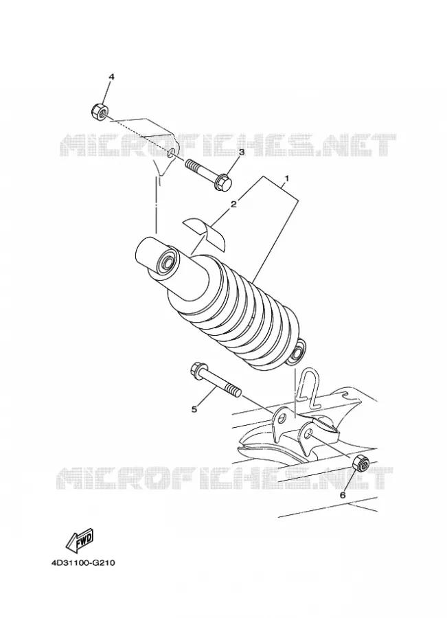 REAR SHOCK ABSORBER Yamaha QUAD 250 2009 RAPTOR  YFM250R