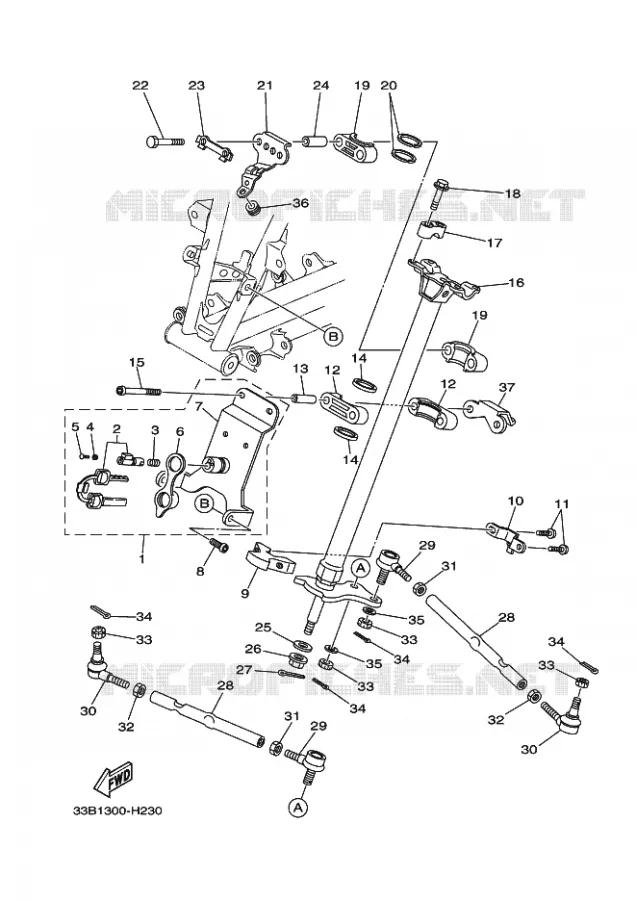 STEERING Yamaha QUAD 250 2009 RAPTOR  YFM250R