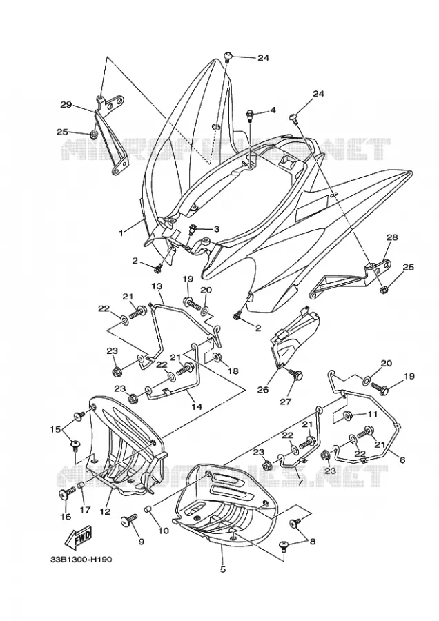 REAR FENDER Yamaha QUAD 250 2009 RAPTOR  YFM250R