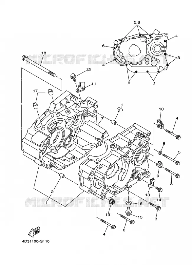 CRANKCASE Yamaha QUAD 250 2009 RAPTOR  YFM250R
