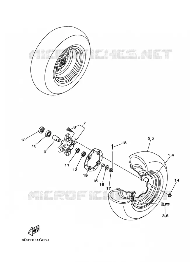 FRONT WHEEL Yamaha QUAD 250 2010 RAPTOR  YFM250R