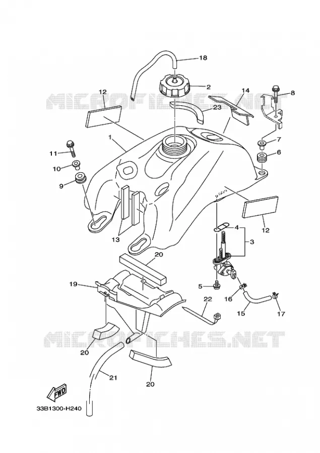FUEL TANK Yamaha QUAD 250 2011 RAPTOR  YFM250R