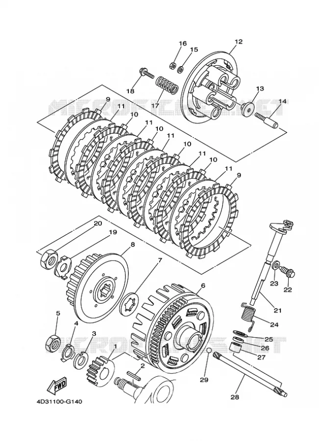 STARTER CLUTCH Yamaha QUAD 250 2011 RAPTOR  YFM250R