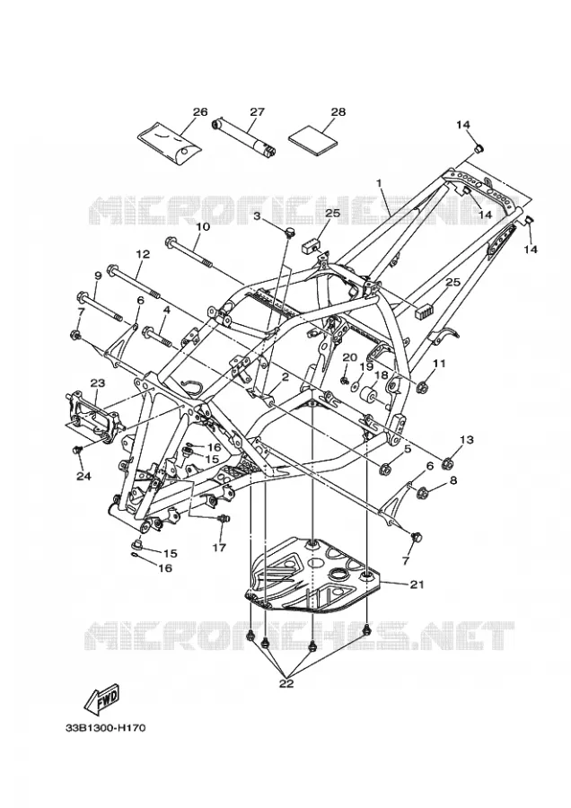 FRAME Yamaha QUAD 250 2011 RAPTOR  YFM250R
