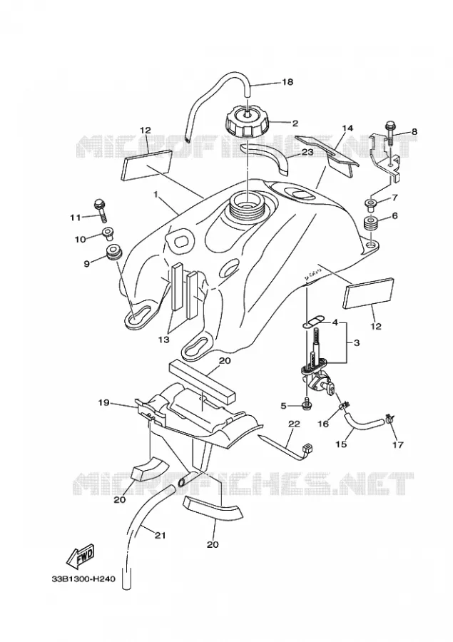 FUEL TANK Yamaha QUAD 250 2011 RAPTOR  YFM250R