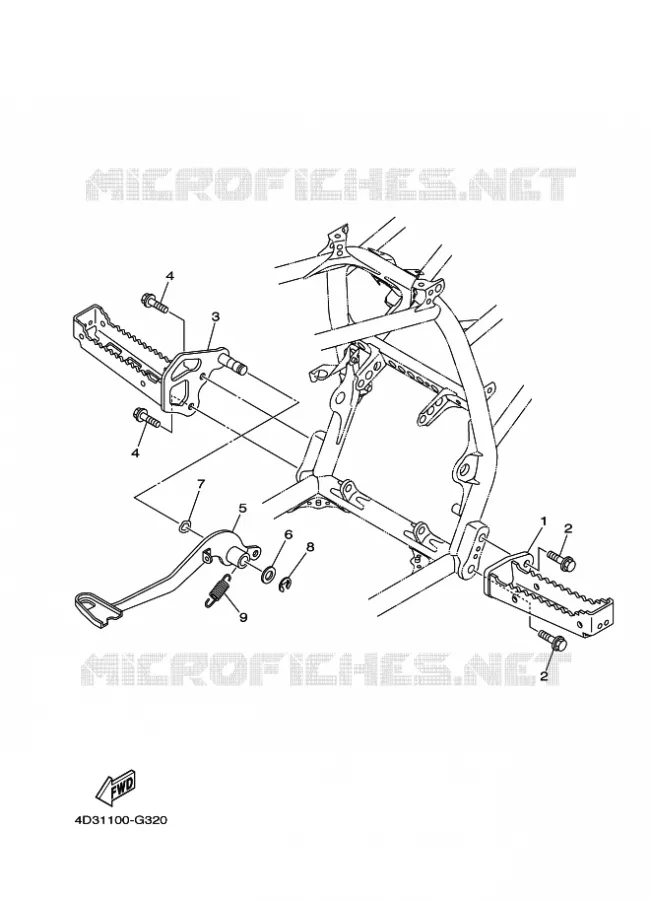 STAND / FOOTREST Yamaha QUAD 250 2011 RAPTOR  YFM250R