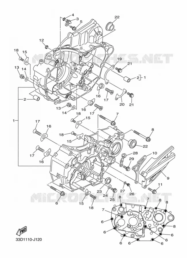 CRANKCASE Yamaha MOTO 450 2012 YZF  YZ450F