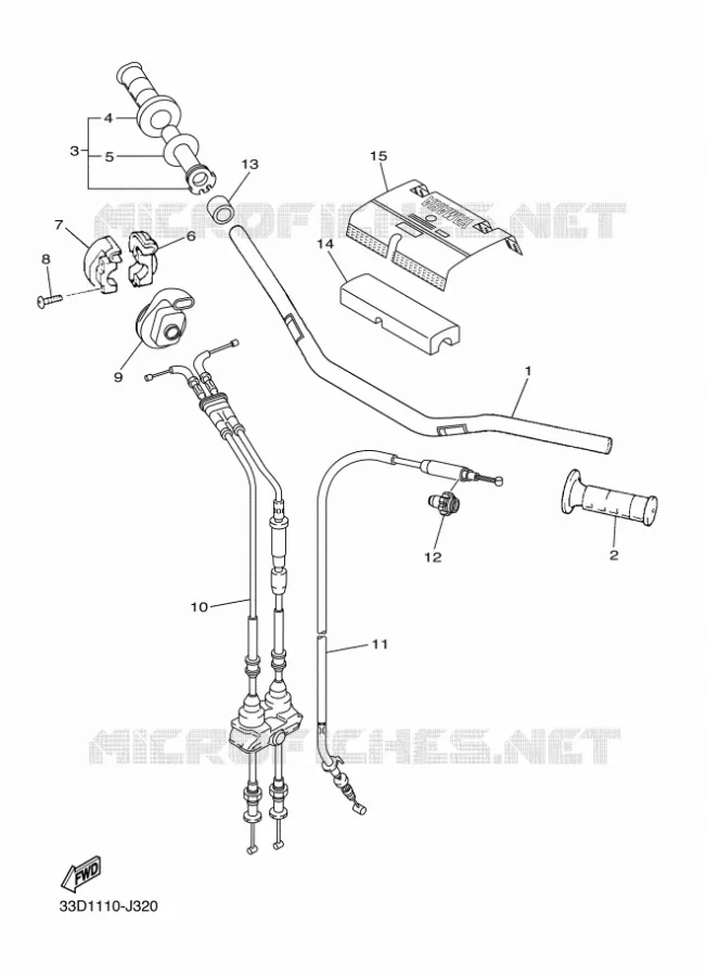 HANDLEBAR & CABLES Yamaha MOTO 450 2012 YZF  YZ450F