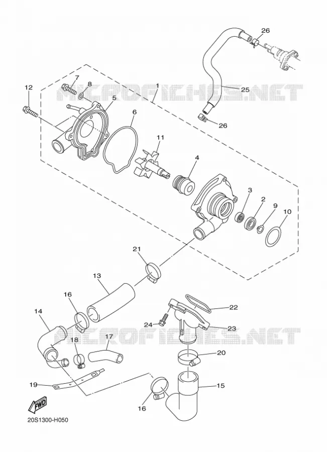 WATERPUMP / HOSES Yamaha MOTO 600 2016 XJ6  XJ6NA