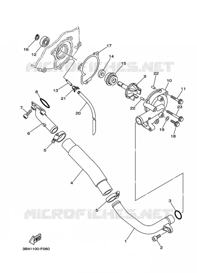 WATERPUMP / HOSES Yamaha QUAD 700 2008 GRIZZLY 700  EPS  YFM700FWAD