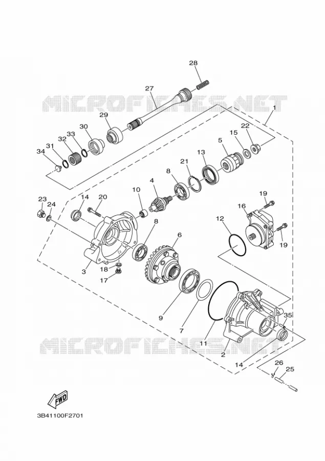 FRONT DIFFERENTIAL Yamaha QUAD 700 2008 GRIZZLY 700  EPS  YFM700FWAD