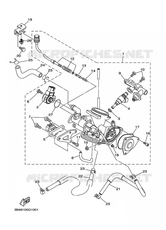 THROTTLE BODY Yamaha QUAD 700 2008 GRIZZLY 700  EPS  YFM700FWAD