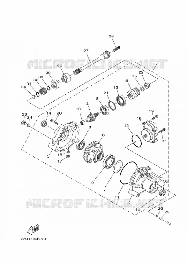 FRONT DIFFERENTIAL Yamaha QUAD 700 2008 GRIZZLY 700  EPS  YFM700FWAD