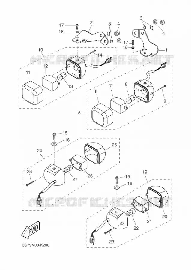 INDICATOR Yamaha SCOOTER 50 2013 STUNT SLIDER  EW50N