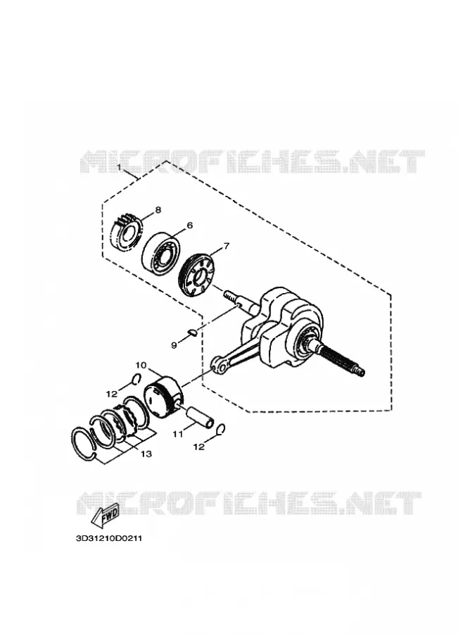 CRANKSHAFT / PISTON Yamaha SCOOTER 100 2005 JOG  XC100