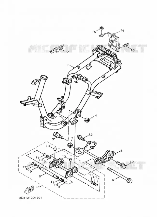 FRAME Yamaha SCOOTER 100 2005 JOG  XC100