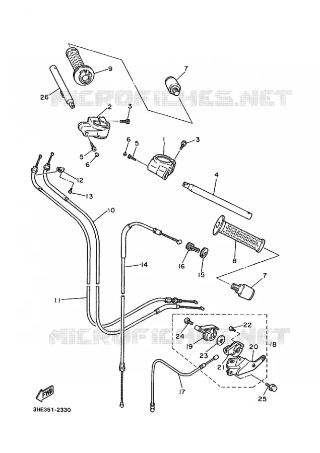 HANDLEBAR & CABLES Yamaha MOTO 600 1997 FZR GENESIS  FZR600
