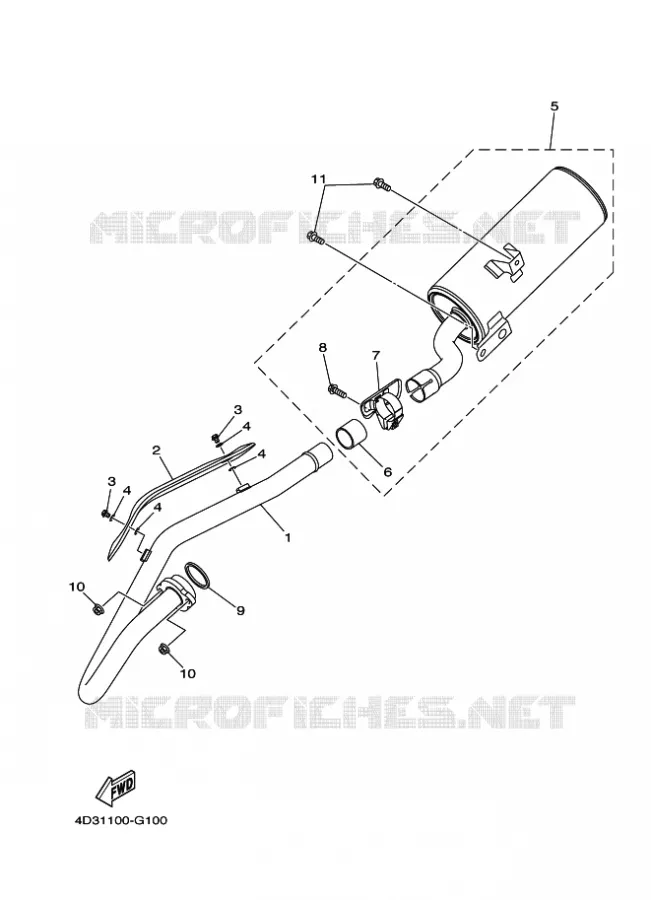 EXHAUST Yamaha QUAD 250 2008 RAPTOR  YFM250R