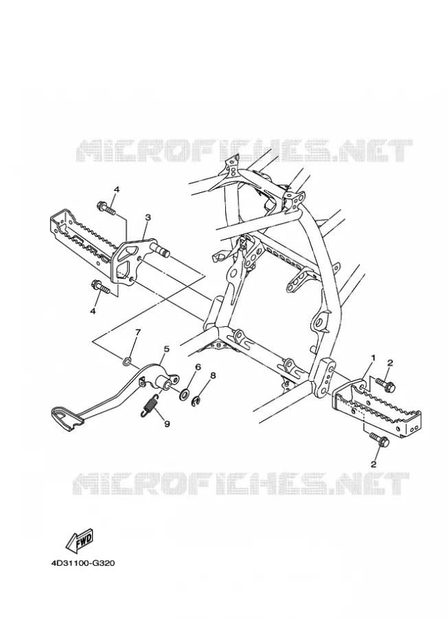 STAND / FOOTREST Yamaha QUAD 250 2008 RAPTOR  YFM250R